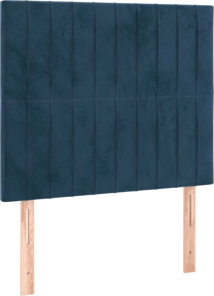 3116604 vidaXL Табла за легло, тъмносиня, 80x5x118/128 см, кадифе