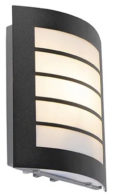 Външна стенна лампа черна IP44 с датчик за здрач - Miro