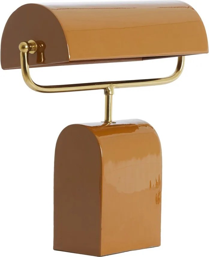 Оранжева метална настолна лампа (височина 38 cm) Cardona – Light & Living