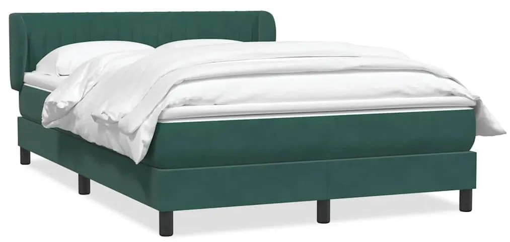 3317742 vidaXL Боксспринг легло с матрак, тъмнозелено, 160x220 см, кадифе