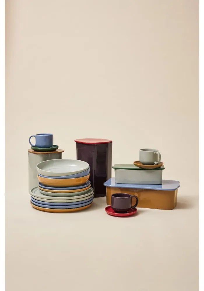 Керамична чаша в зелено и кремаво Amare - Hübsch