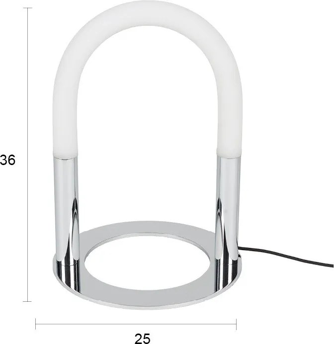 Метална LED затъмняваща се настолна лампа в сребрист цвят (височина 36 cm) Arch – Zuiver