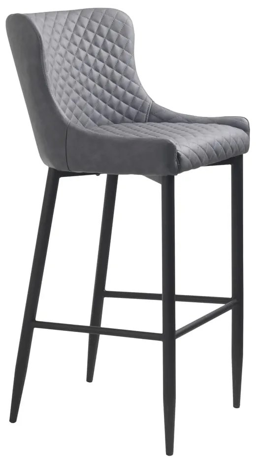 Сив бар стол от имитация на кожа (височина на седалката 77 cm) Ottowa – Unique Furniture