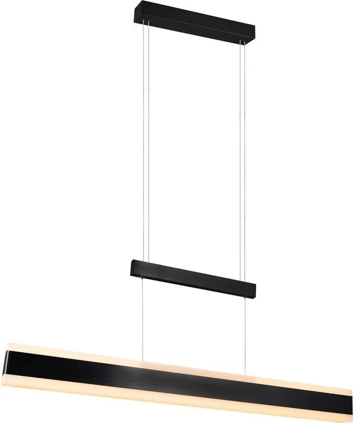 Матово черно LED висящо осветително тяло с метален абажур Arcola – Trio