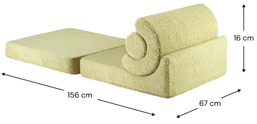 Зелен детски стол от букле Flipster – Wigiwama