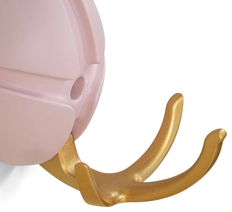 Светлорозова/ в златист цвят стенна пластмасова кука Tick – Spinder Design
