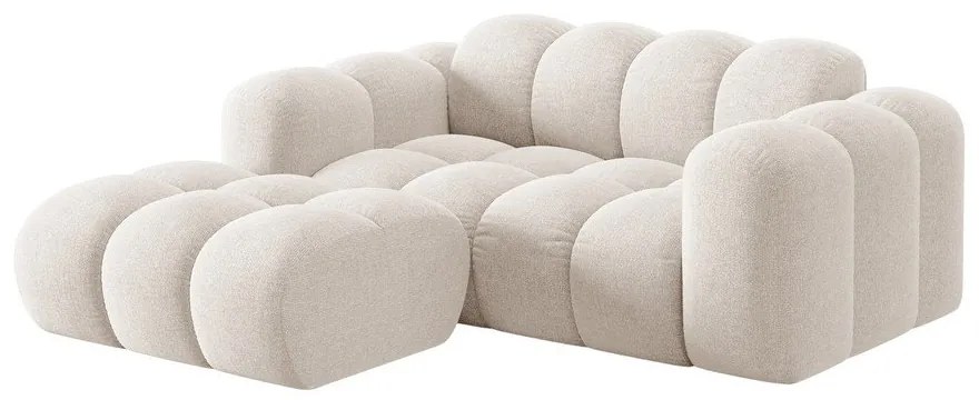Кремав шенилов ъглов диван (ляв ъгъл) Treno – Cosmopolitan Design