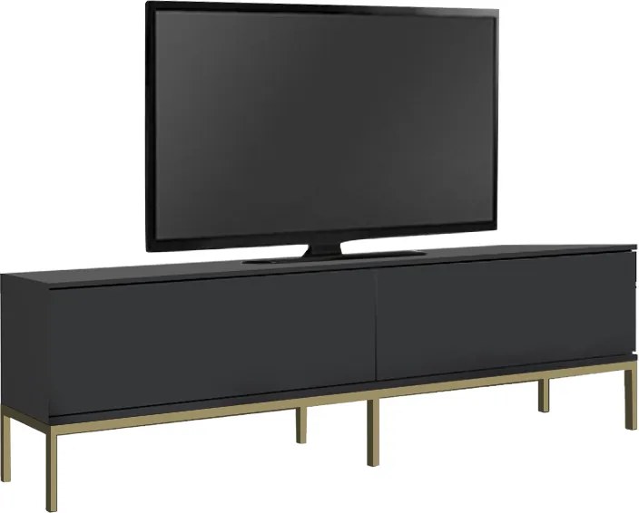 Lord melamine tv stand in black - gold color 180x30x47см.