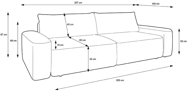 канапе с механизъм за сън LOOP PIA