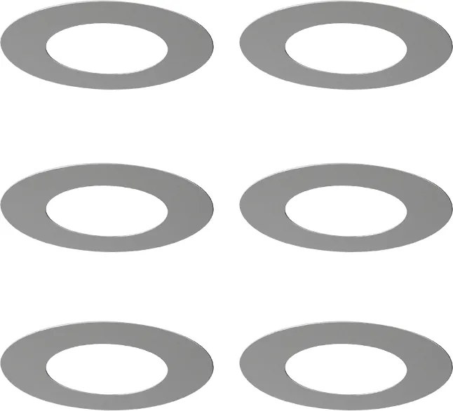Комплект от 6 покривни пръстена от неръждаема стомана за вградени прожектори 7,5 - 13 см - Spacer