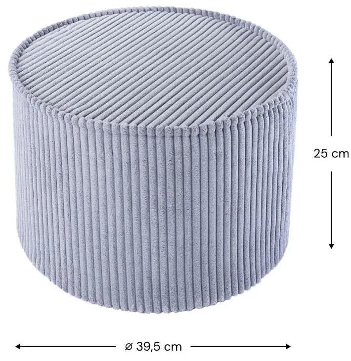 Син детски пуф от рипсено кадифе – Wigiwama
