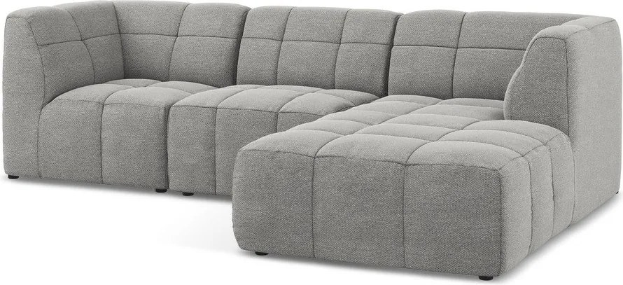 Сив ъглов диван от прежда с примки от букле (десен ъгъл) Aloha – Makamii