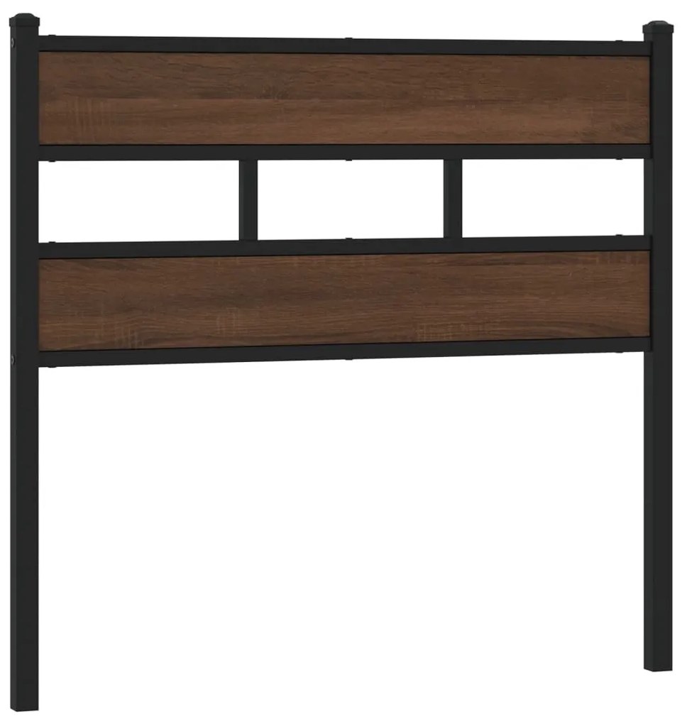 4017177 vidaXL Резервна табла за легло, кафяв дъб, 75 см, стомана и инженерно дърво