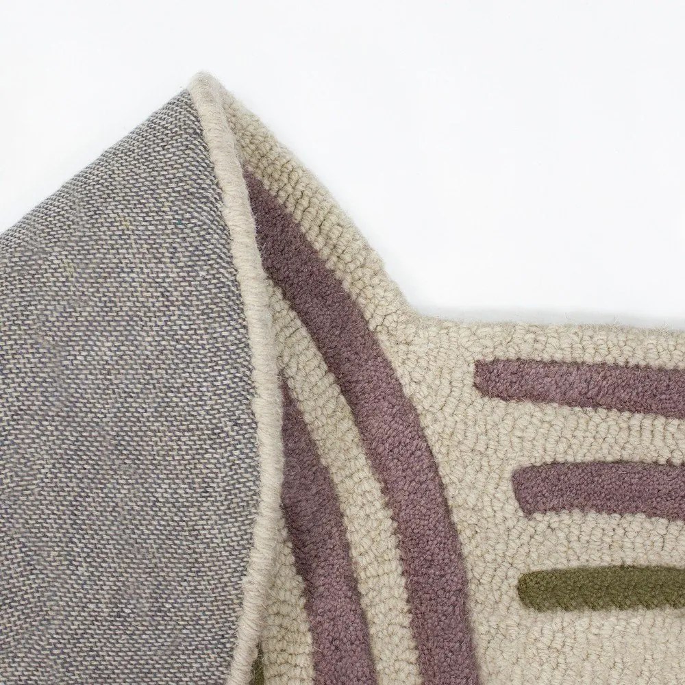 Зелена ръчно изработена вълнена пътека 80x300 cm Spiral Shaped – Flair Rugs