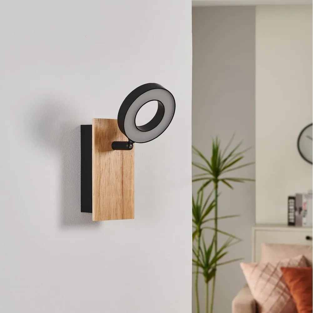 Eglo 901202 - LED стенен точков осветител RIELVES LED/4,2W/230V черно/кафяво