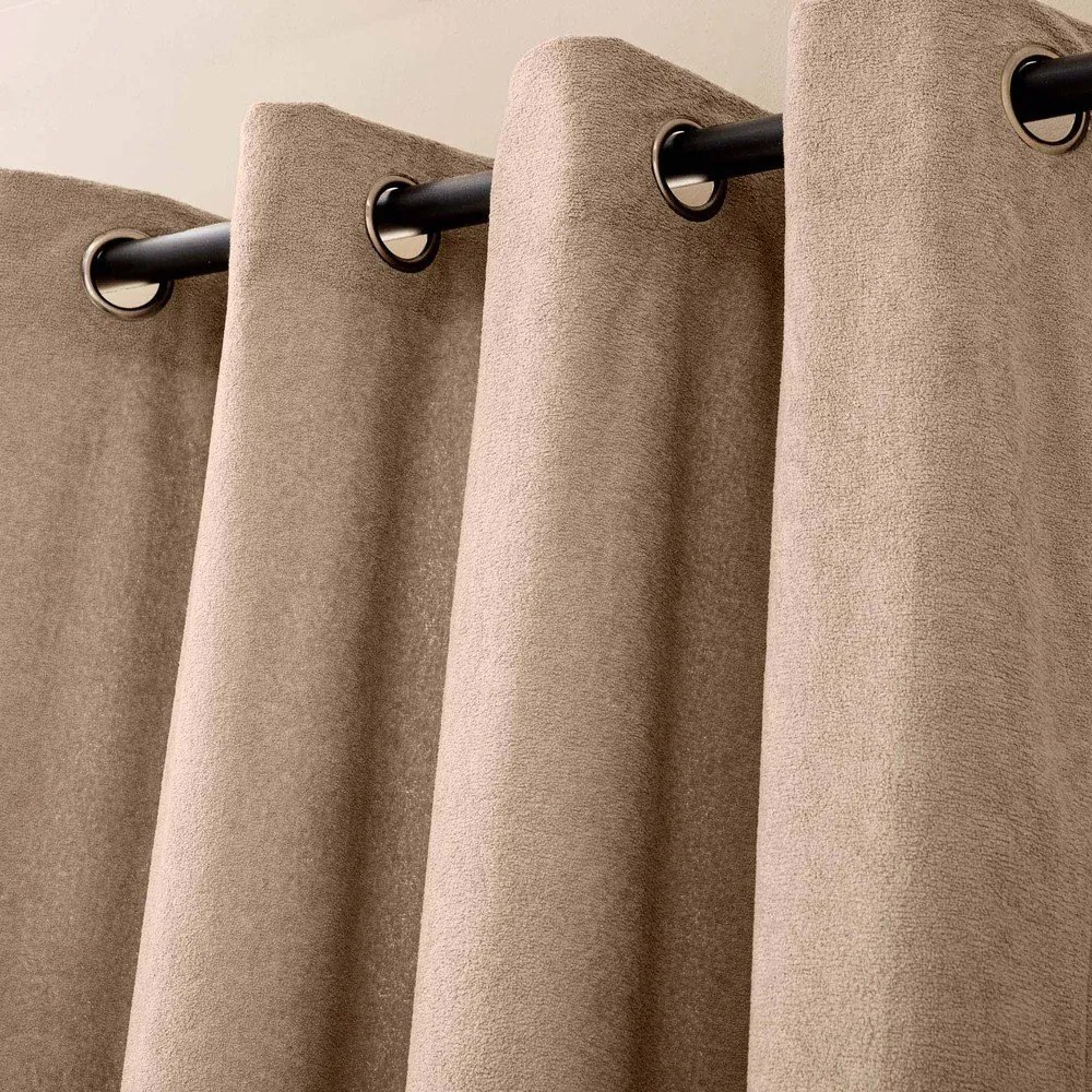 Светлокафяво перде от букле 140x260 cm Winona – douceur d'intérieur