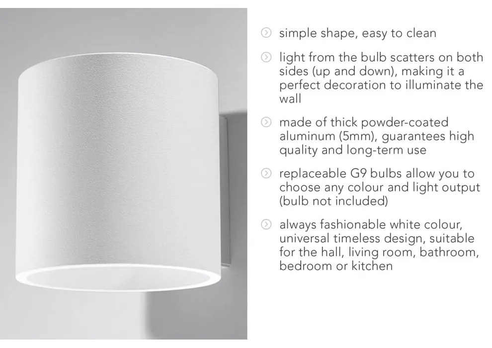 Бяла стенна лампа Roda - Sollux