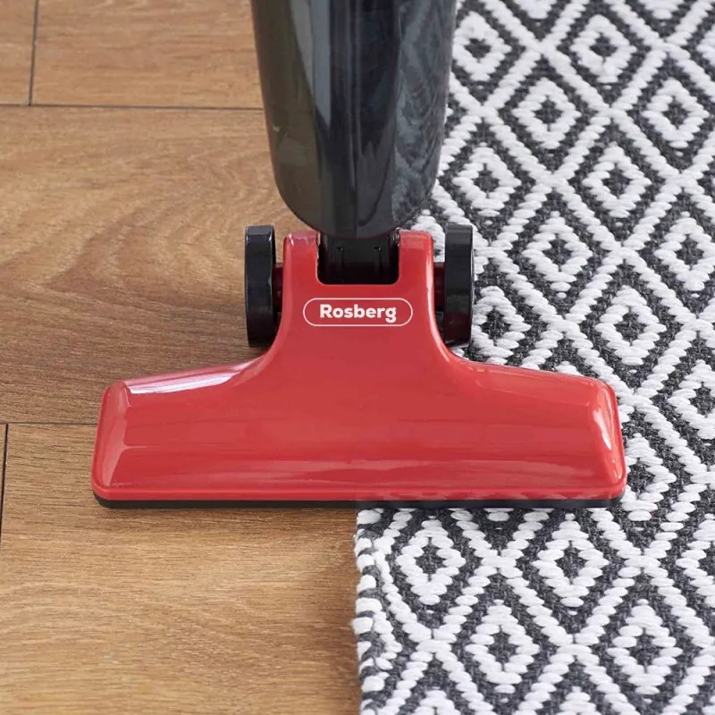 Втора ръка: Прахосмукачка вертикална Rosberg R51001A, 600W, 800 ml, HEPA филтър, Използване като ръчна, Червен