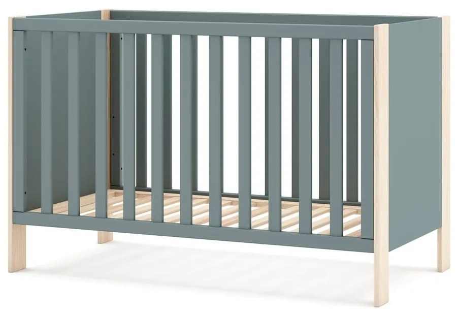 Детско креватче 60x120 cm в естествен цвят/сиво-зелено Esteban – Marckeric