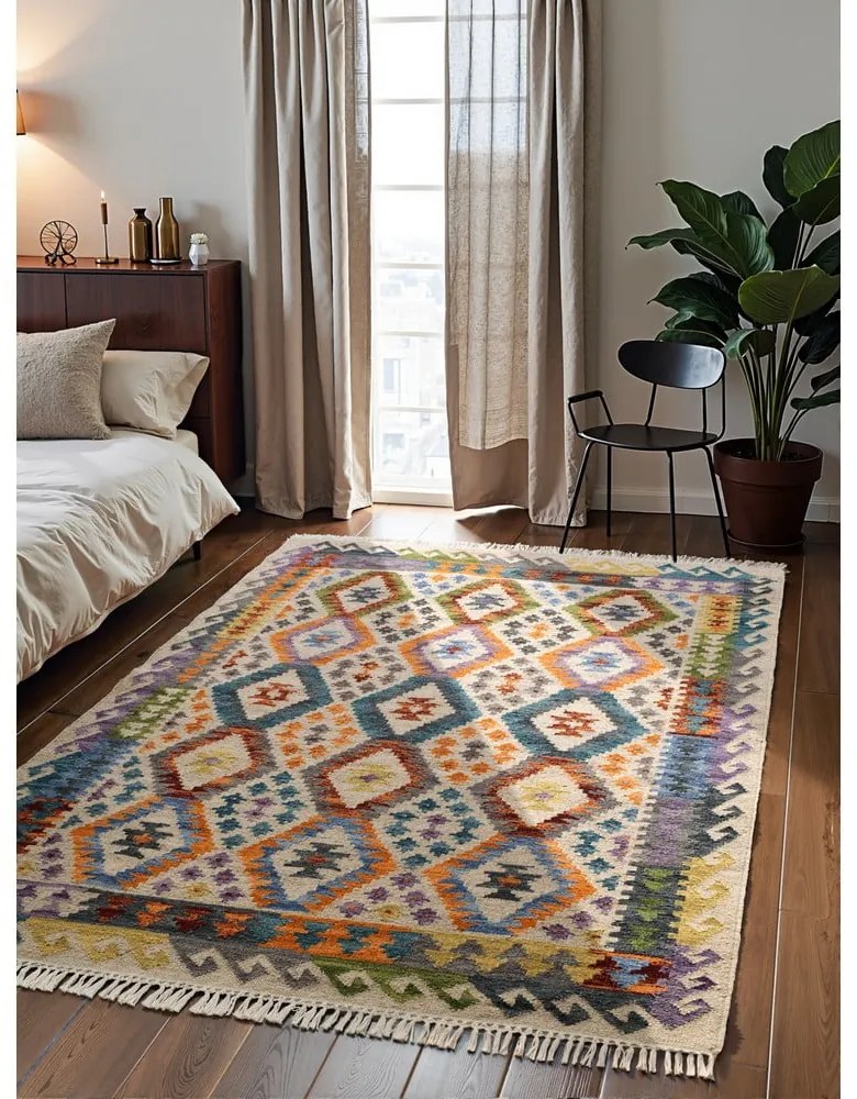 Двустранен ръчно изработен вълнен килим 200x290 cm Kamal Oasis – Nouristan