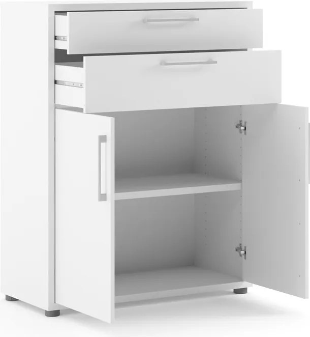 Бяла модулна библиотека 89x113 cm Prima – Tvilum