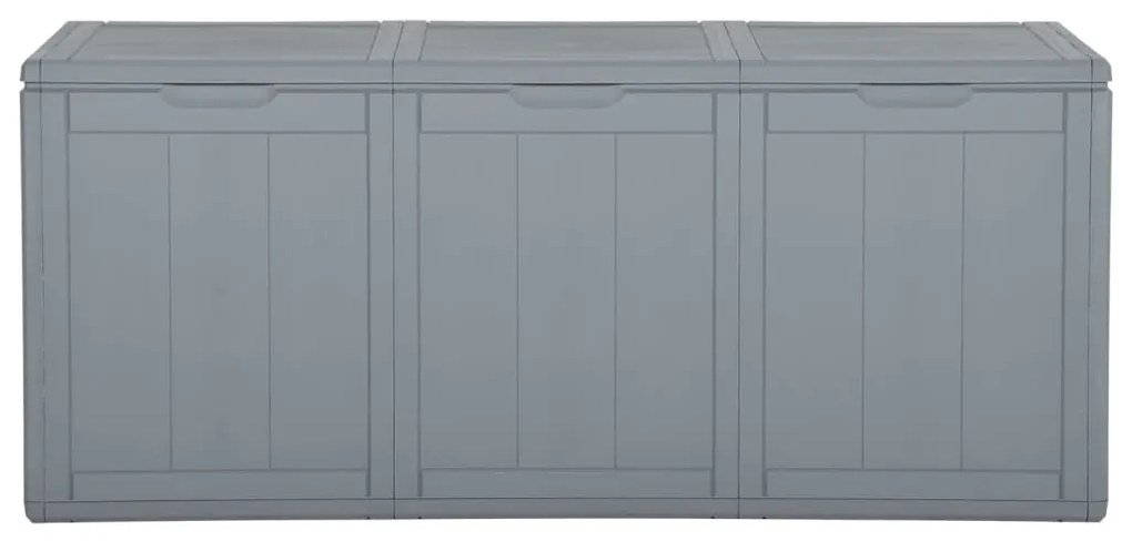 151235 vidaXL Градинска кутия за съхранение, 270 л, сива, PP Дървен вид