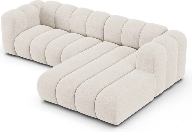 Кремав шенилов ъглов диван (десен ъгъл) Lupine – Micadoni