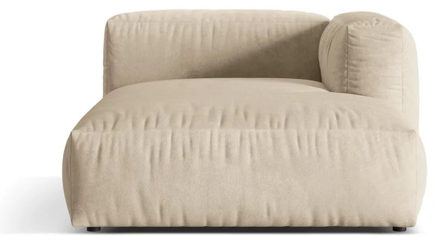 Бежов кадифен модул за диван (десен ъгъл) Martina – Micadoni