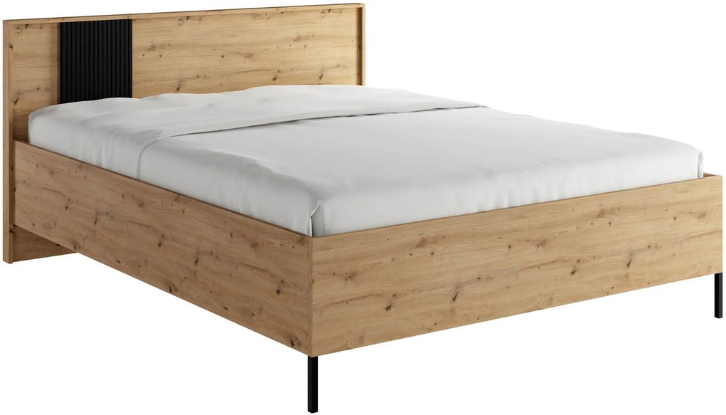 Легло Como-Естествено дърво-Черен