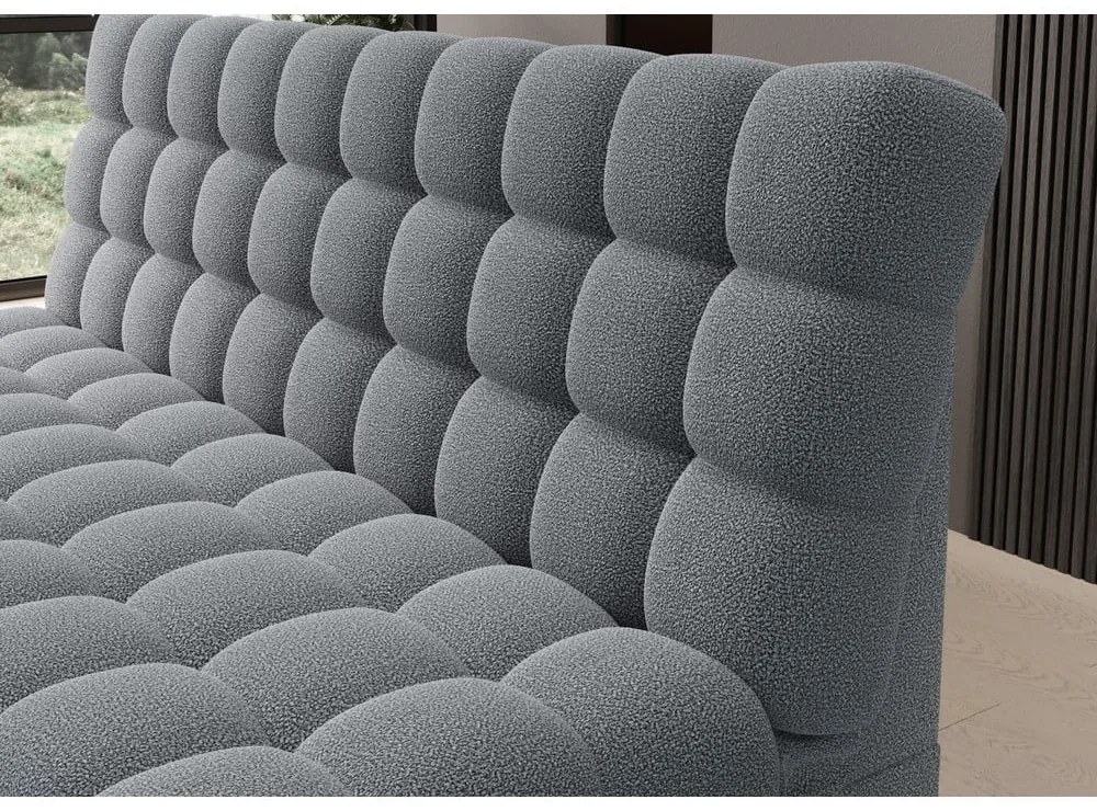 Сив разтегателен диван с място за съхранение от букле 197 cm Clareta – ELTAP