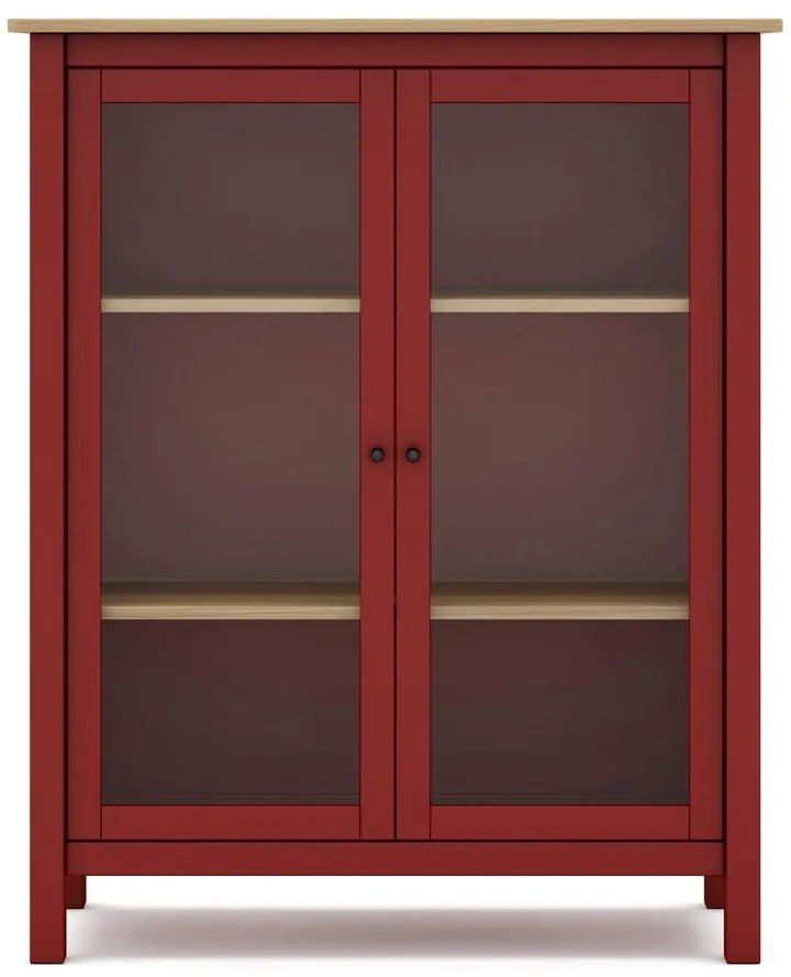 Червен/естествен шкаф от борова дървесина 90x110 cm Misti - Marckeric