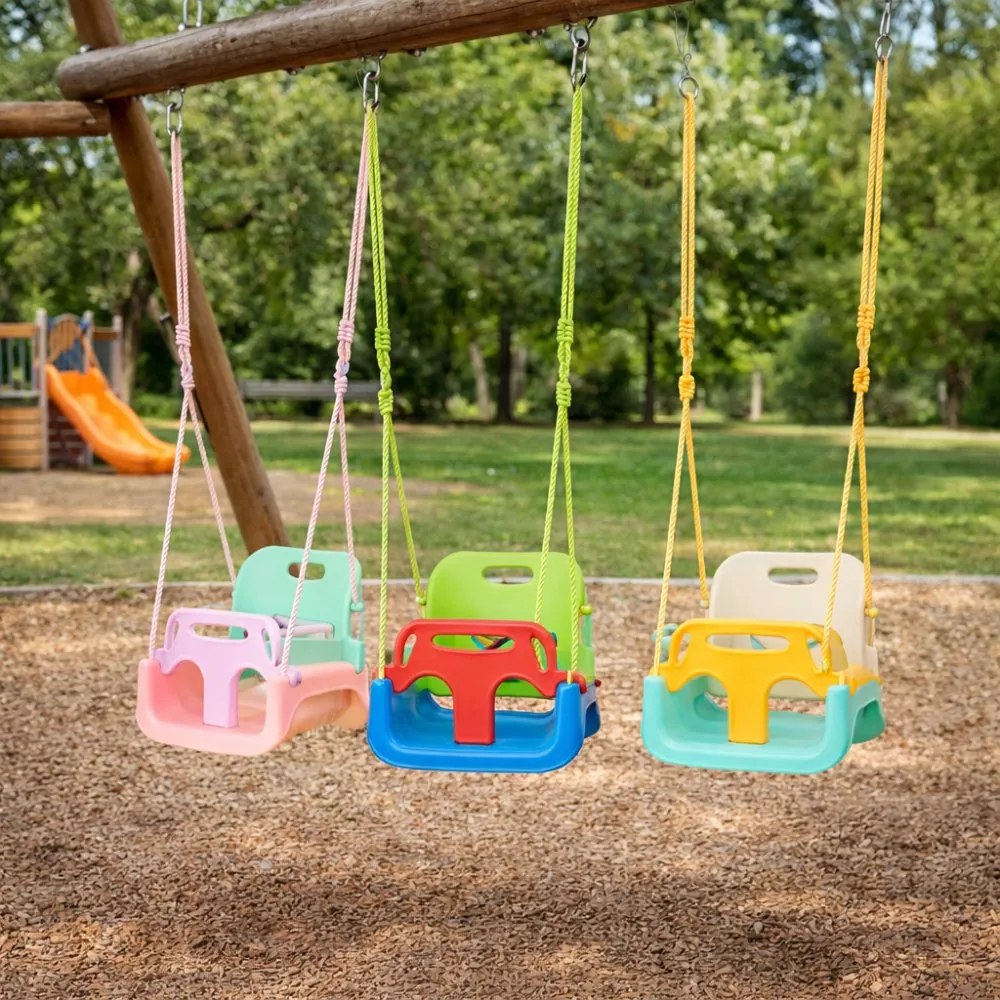 Растяща бебешка люлка 3в1 на въжета - за на закрито и в градината Син