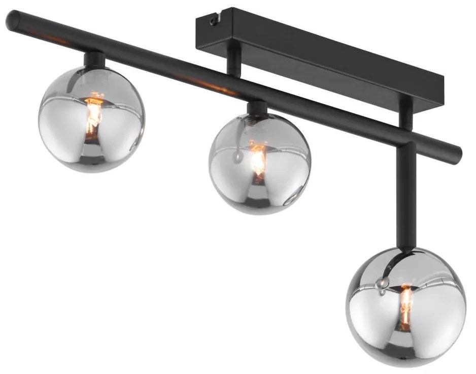 Jupiter 1907 - Плафон NEPTUN 3xG9/14W/230V черен/димчато сив