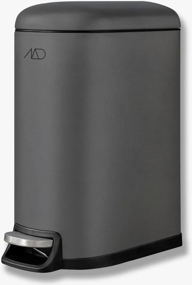 Тъмносиво метално кошче за боклук с педал 10 l Walther – Mette Ditmer Denmark