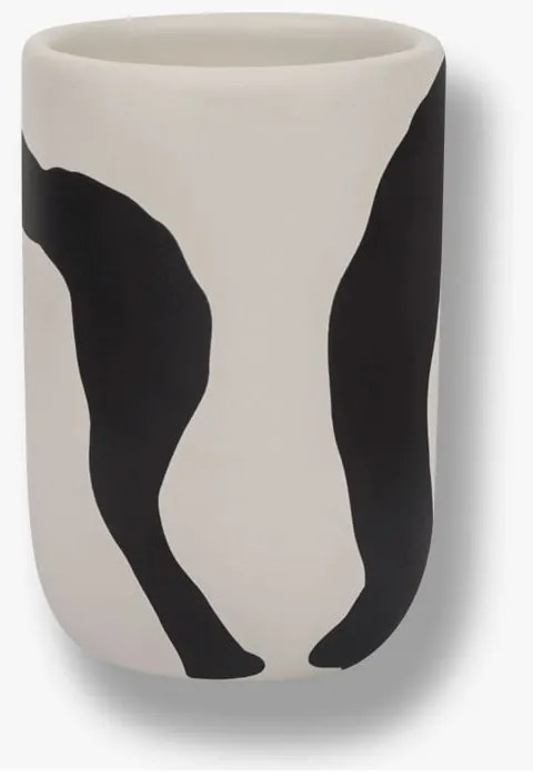 Черно-бяла керамична чаша за четки за зъби Icon - Mette Ditmer Denmark