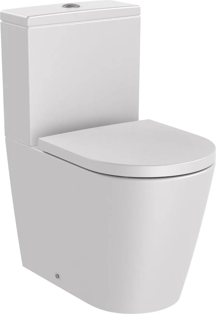 Тоалетна чиния за моноблок, Roca, A342529630 ROUND, порцелан, перлен, 76x60x37.5см