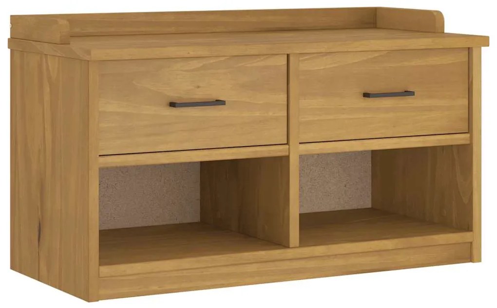 4010461 vidaXL L Пейка за антре SANDNES 87x40x50 cm Масивна дървесина Бор