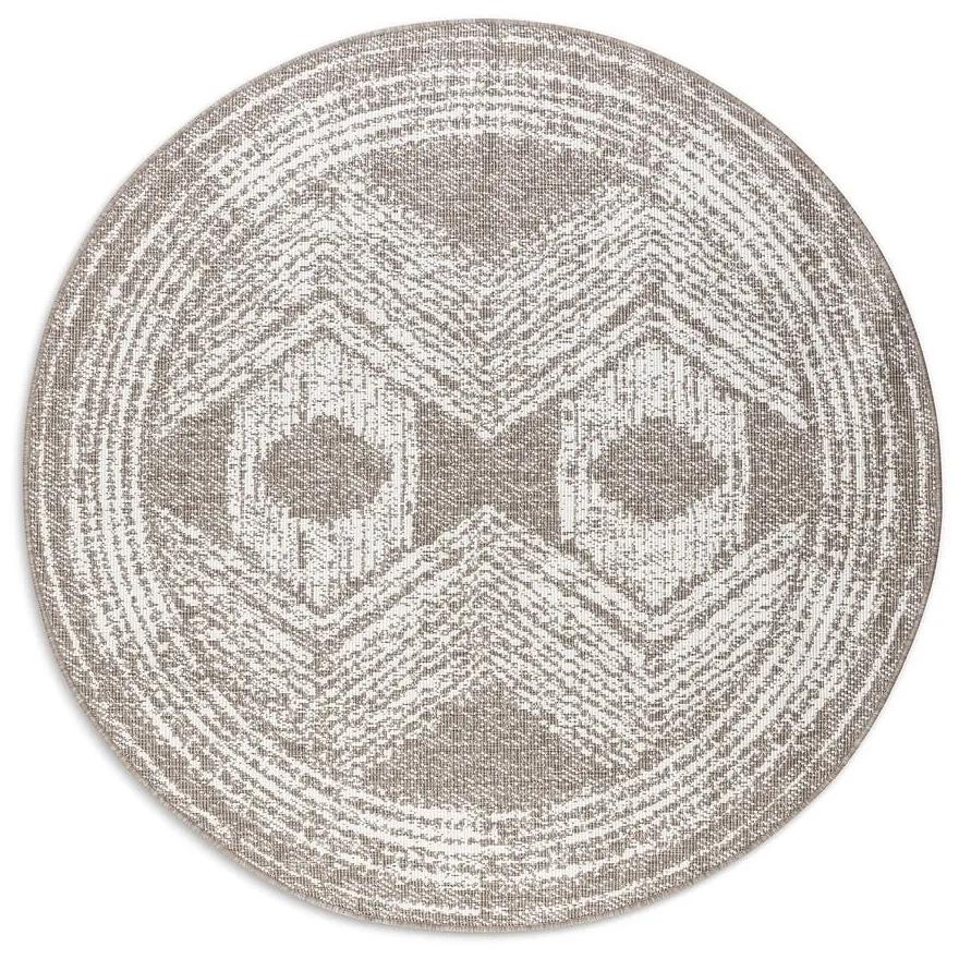 Кафяво-кремав кръгъл външен килим ø 200 cm Gemini – Elle Decoration