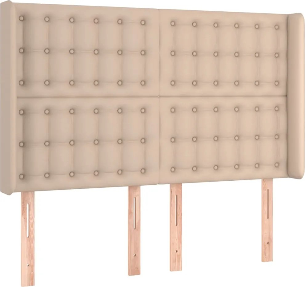 3119675 vidaXL Горна табла с уши, капучино, 147x16x118/128 см, изкуствена кожа