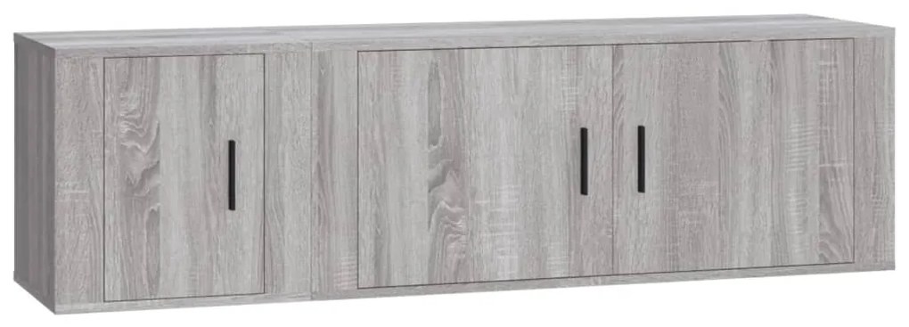 3188428 vidaXL Комплект ТВ шкафове от 2 части, сив сонома, инженерно дърво