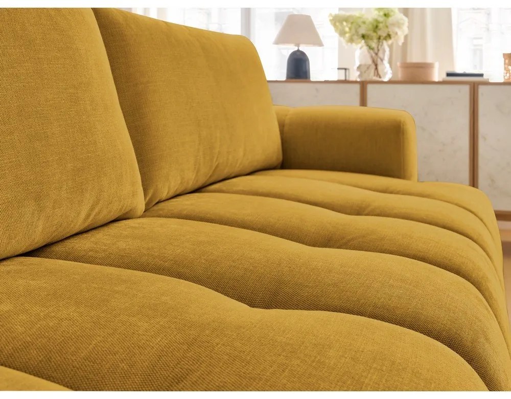 Сгъваем/с място за съхранение диван в цвят горчица 251 cm Fuji – Bobochic Paris