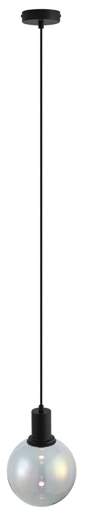 Дизайнерска висяща лампа черна с дъгово стъкло 20 см - Mallon