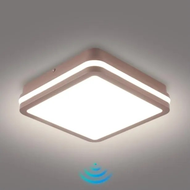 Brilagi-LED Външно осветително тяло с вграден сензор BENE LED/18W/230V 21,5x21,5 см кафяво IP54