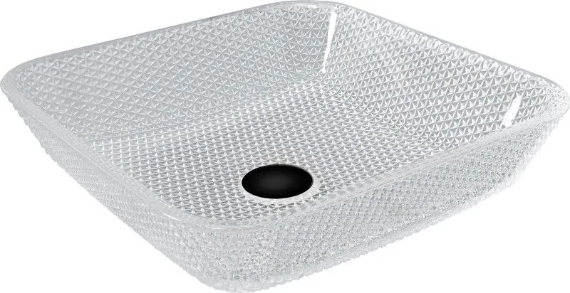 Mexen Mika стъклена умивалник за поставяне върху плот 40 x 40 см, прозрачна - 24104000