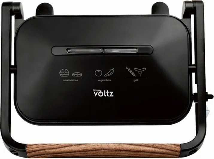 Сандвич тостер - скара Oliver Voltz OV51442K, 1300W, Защита срещу прегряване, Незалепващо покритие, Черен