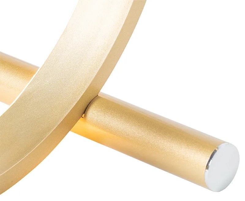 Дизайнерска настолна лампа месинг с LED 3-степенна димируема - Navara