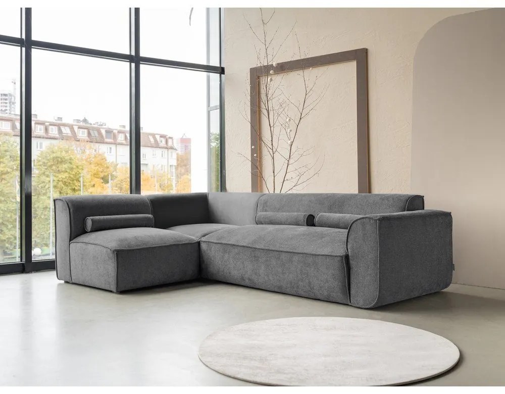 Сив ъглов диван (ляв ъгъл) Flex Felix – Miuform