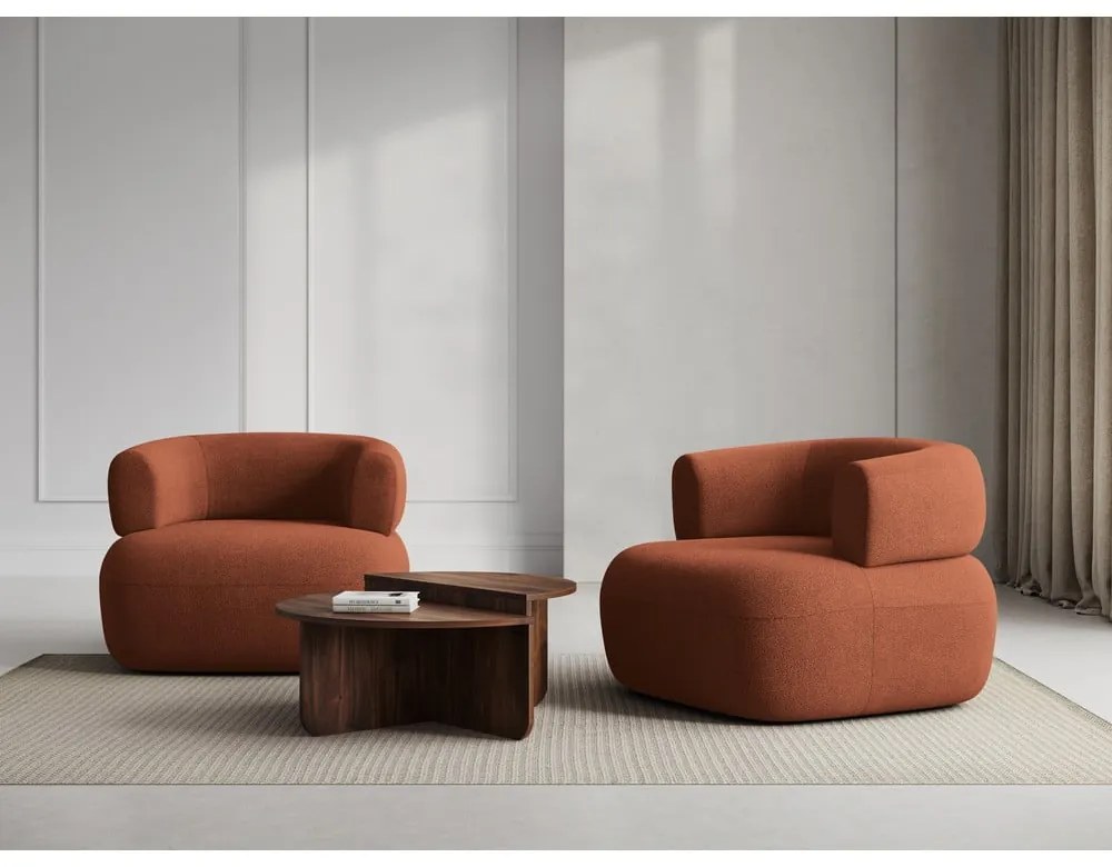 Кресло от плат букле в тухлен цвят Jenny – Micadoni Home