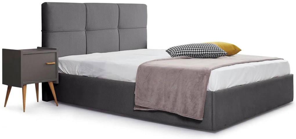 Тапицирано легло Manhattan-Gkri-150 x 200-Χωρίς μηχανισμό ανύψωσης