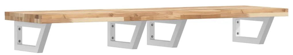 3302710 vidaXL Стенен рафт за мивка, стомана и масивно дърво акация